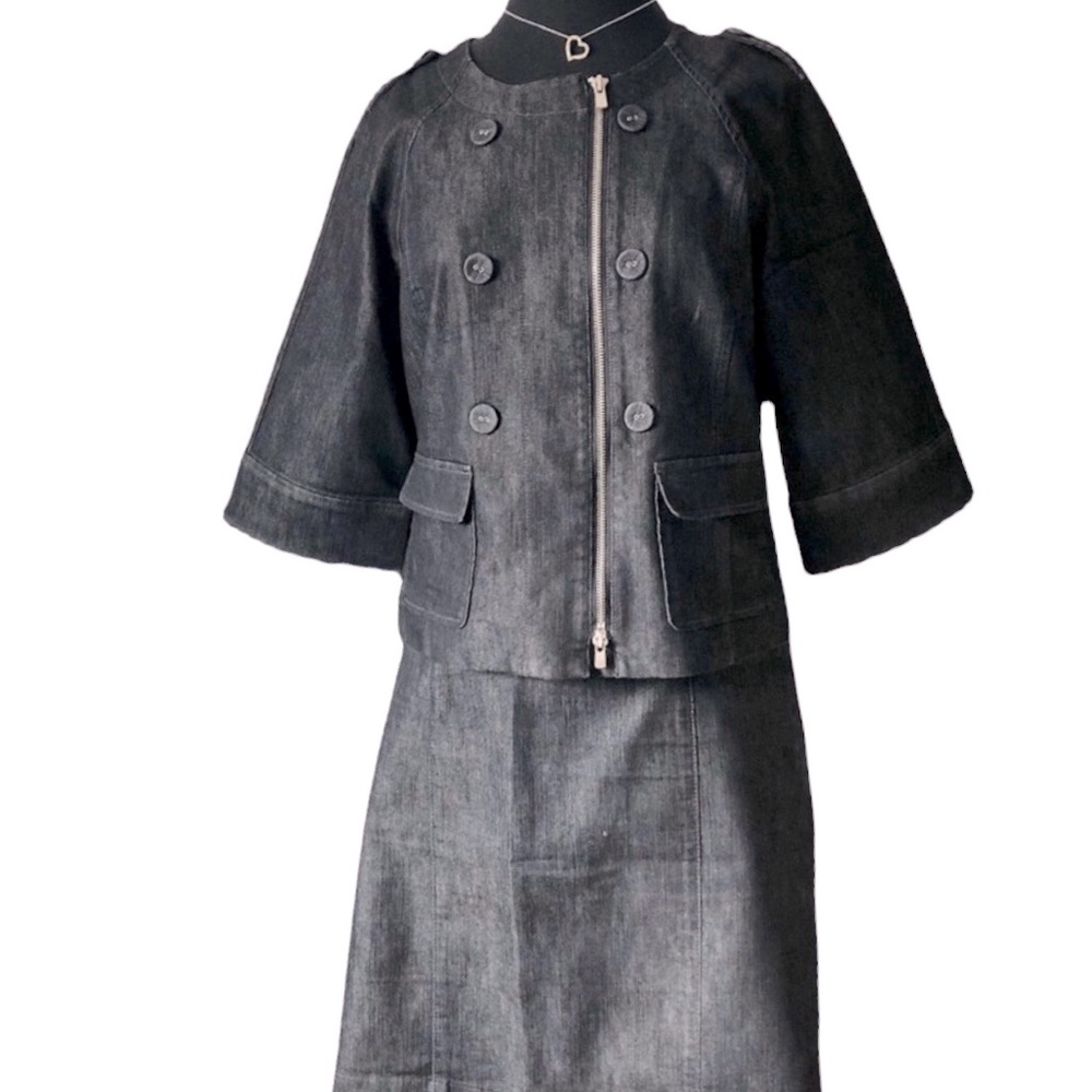 Kenneth Cole Reaction Metro Denim Jacket & Skirt